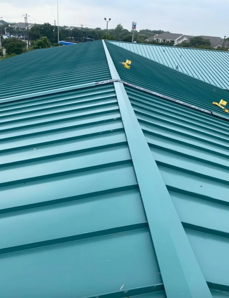 Green commercial metal roof ridge and valley for Metal Roof Repair in Brigham City